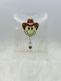 Smile Cowboy Badge Reel/Funny Smile Face Badge Reel/Nurse Badge Reel