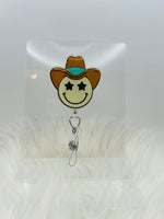 Smile Cowboy Badge Reel/Funny Smile Face Badge Reel/Nurse Badge Reel