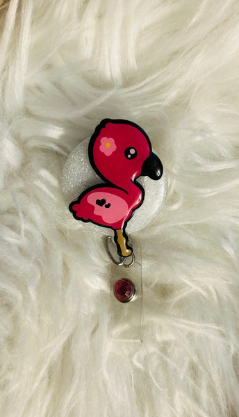 Flamingo Badge Reel/Bird Badge Reel/Animal Badge Reel