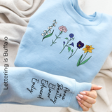 Custom Birth Month Birth Flower Sweatshirt, Christmas Gift for Her, Gift for Mom, Plant Mama Gift, Gift for Grandmother, Cute Flower Shirt