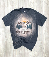 Get Elevated/Camping Shirt/Bleached T-shirt