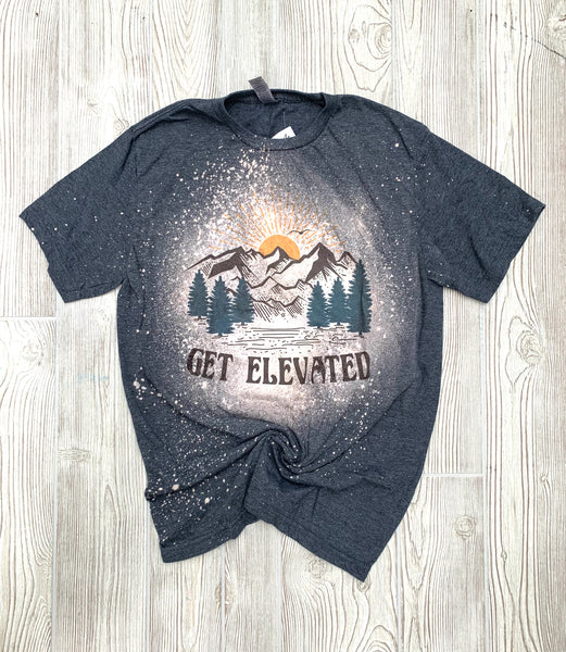 Get Elevated/Camping Shirt/Bleached T-shirt