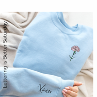 Custom Birth Month Birth Flower Sweatshirt, Christmas Gift for Her, Gift for Mom, Plant Mama Gift, Gift for Grandmother, Cute Flower Shirt