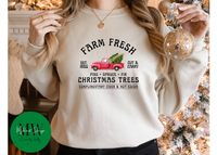 Fresh Farm Christmas Trees/Christmas Tree Crewneck/Christmas Pullover/Farm Truck Sweater