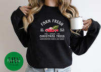 Fresh Farm Christmas Trees/Christmas Tree Crewneck/Christmas Pullover/Farm Truck Sweater